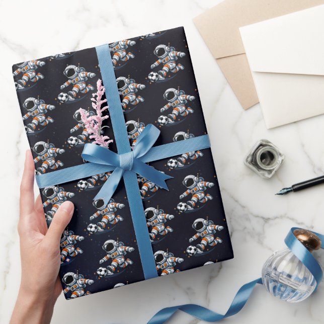 Astronaut Soccer Wrapping Paper (Gifting)