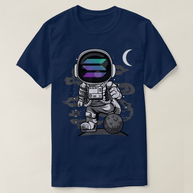 Astronaut Solana Coin SOL Crypto The Moon Cryptocu T-Shirt (Design Front)