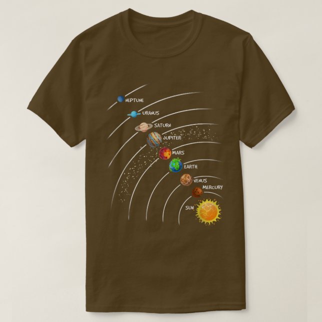 Astronaut Solar Planet System Space Astronomy Expl T-Shirt (Design Front)