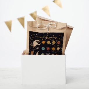 Astronaut Solar System Monogram Text Glitter Cool Favour Bags