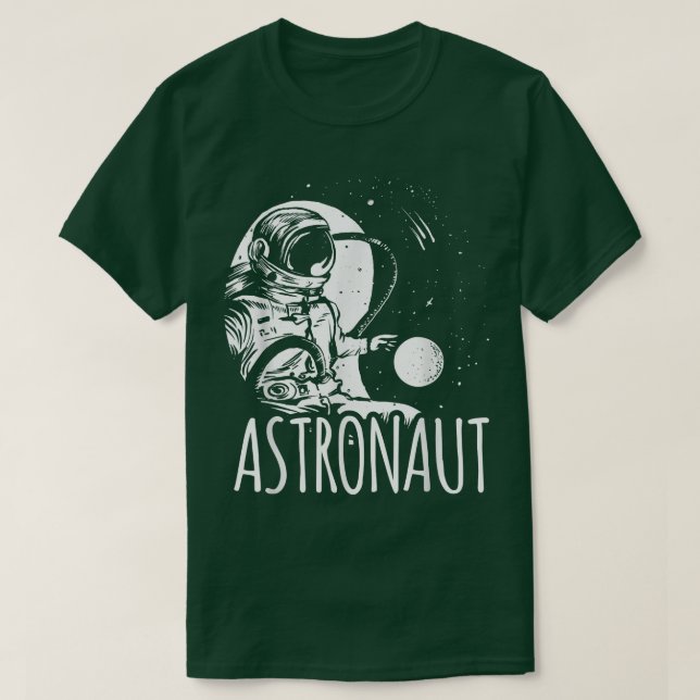 Astronaut Space Astronomy Planets Rocket T-Shirt (Design Front)