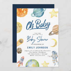 Astronaut Space Baby shower invitation