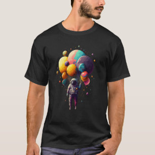 Astronaut Space Balloons Moon Mars Planets Astrona T-Shirt