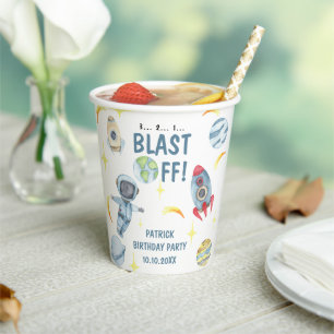 Astronaut Space Birthday Party  Paper Cups