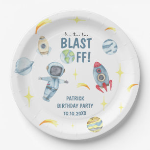 Astronaut Space Birthday Party  Paper Plate