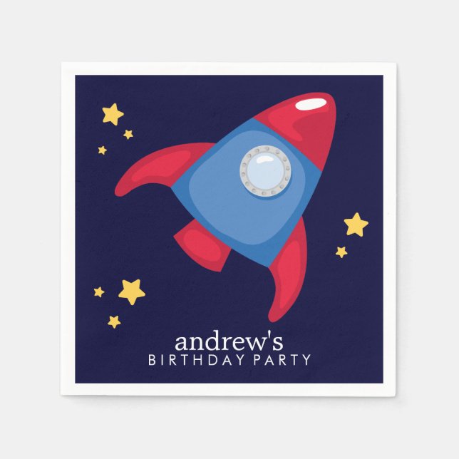 Astronaut Space Birthday Party Personalised Napkin (Front)