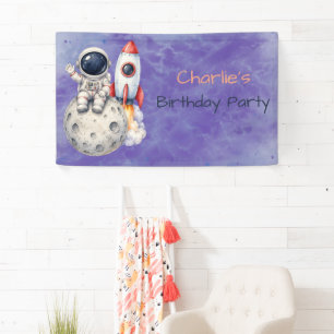 Astronaut Space Birthday Party Welcome Banner