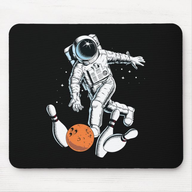 Astronaut Space Bowling Cool Astronaut Bowling Lov Mouse Pad (Front)