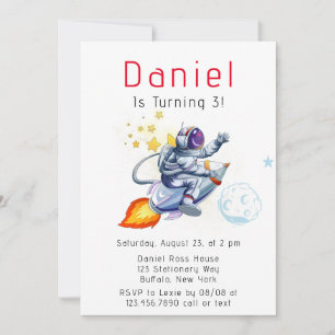 Astronaut Space Boy's Birthday Party Invitation