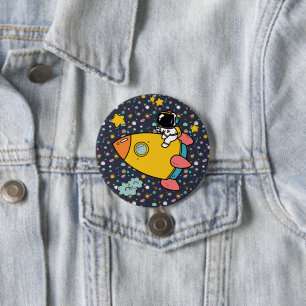 Astronaut Space Cartoon  7.5 Cm Round Badge