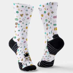 Astronaut Space Cartoon Socks