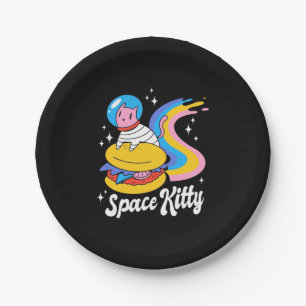 Astronaut Space Cat Paper Plate