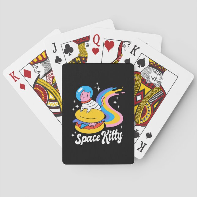 Astronaut Space Cat Playing Cards (Back)
