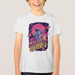 Astronaut Space Cycling Adventure Youth Tri-Blend Shirt