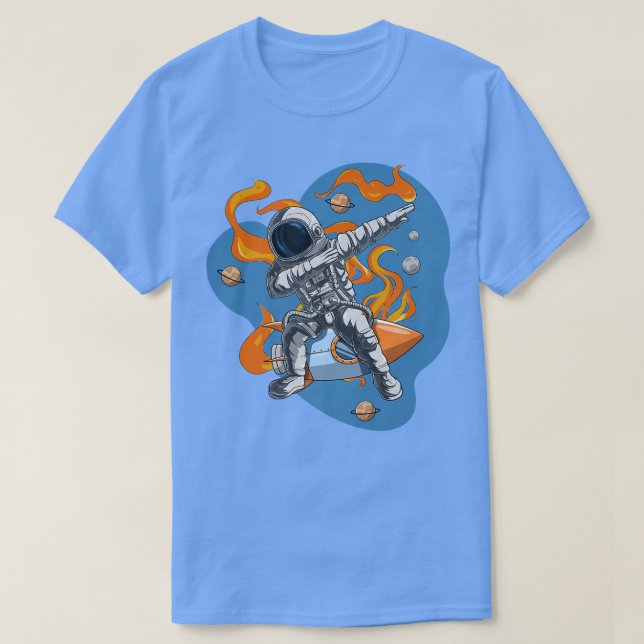 Astronaut Space Dabbing Spaceman Moon Mars Planets T-Shirt (Design Front)