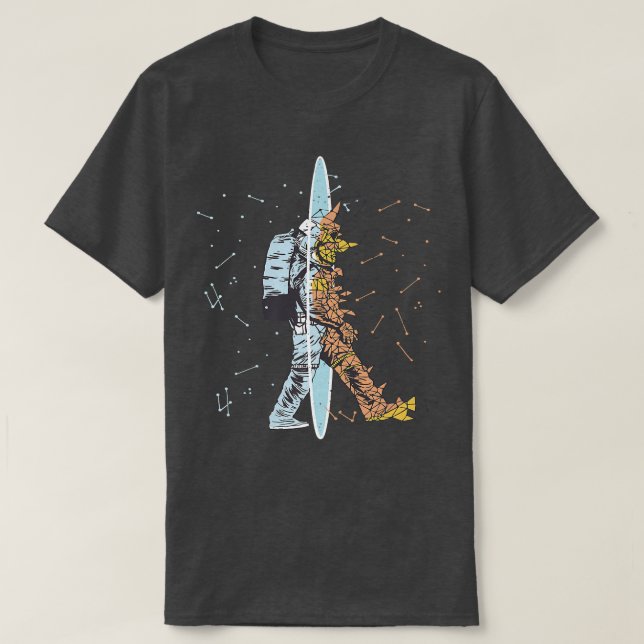 Astronaut Space floating Moon Mars Planets Premium T-Shirt (Design Front)