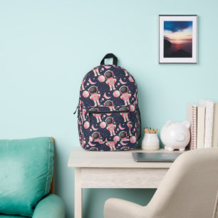 Astronaut Space Girl Pattern Printed Backpack