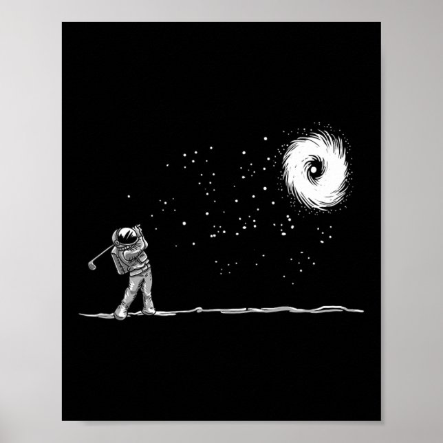 Astronaut Space Golf Player Funny Galaxy Space Lov Poster (Front)