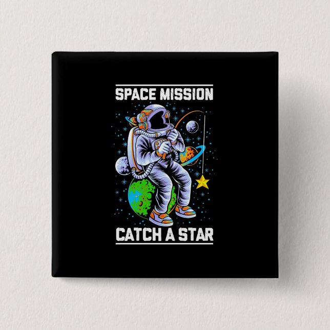 Astronaut Space Mission Catch A Star 15 Cm Square Badge (Front)