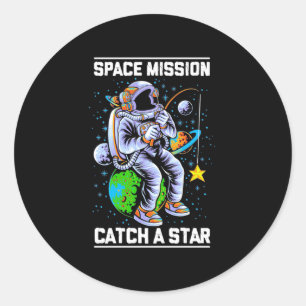 Astronaut Space Mission Catch A Star Classic Round Sticker