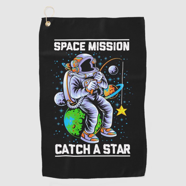 Astronaut Space Mission Catch A Star Golf Towel (Front)