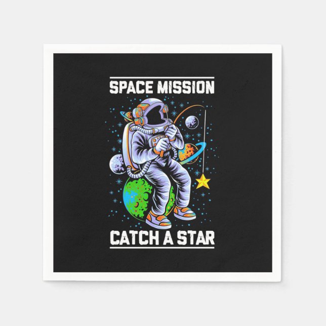 Astronaut Space Mission Catch A Star Napkin (Front)