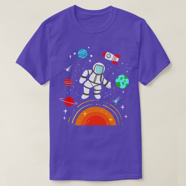Astronaut Space Planets T-Shirt (Design Front)