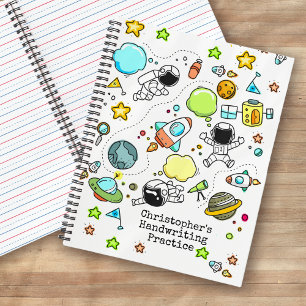 Astronaut Space Rockets Handwriting Notebook