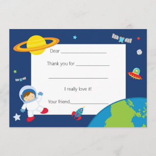 Astronaut Space Thank You Card Fill in