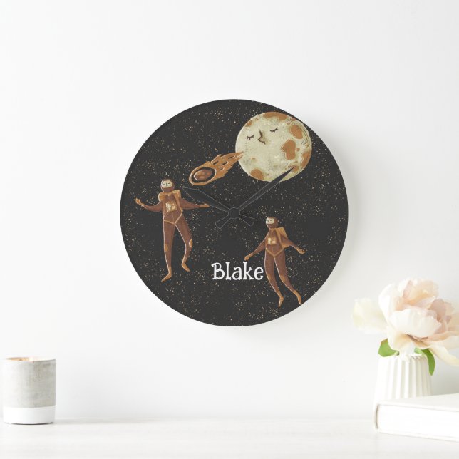 Astronaut Space Theme Nursery Decor for Boys Large Clock (Home)