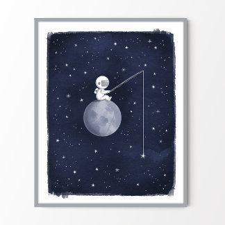 Astronaut space themed nursery print
