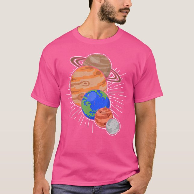 Astronaut Space Travel Planets Astronomy Science T-Shirt (Front)