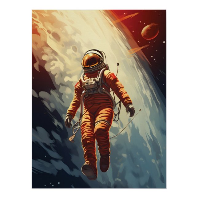 Astronaut Space Travel Poster (Front)