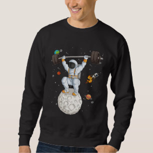 Astronaut Space Weightlifting Fitness Gym Workout  Sweatshirt