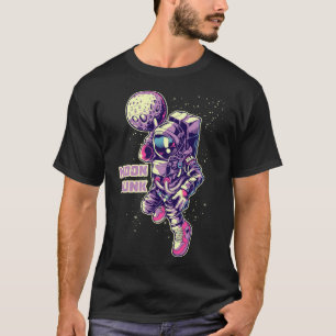 Astronaut Spaceman Basketball Player Dunking Moon T-Shirt