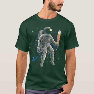 Astronaut Spaceman Ice Cream Cats Planets Space Dw T-Shirt