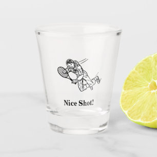 Astronaut Spaceman Tennis Player Shot Glass