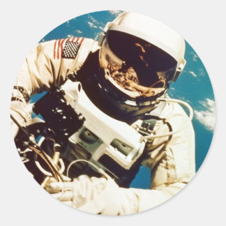 Astronaut Spacewalk Classic Round Sticker