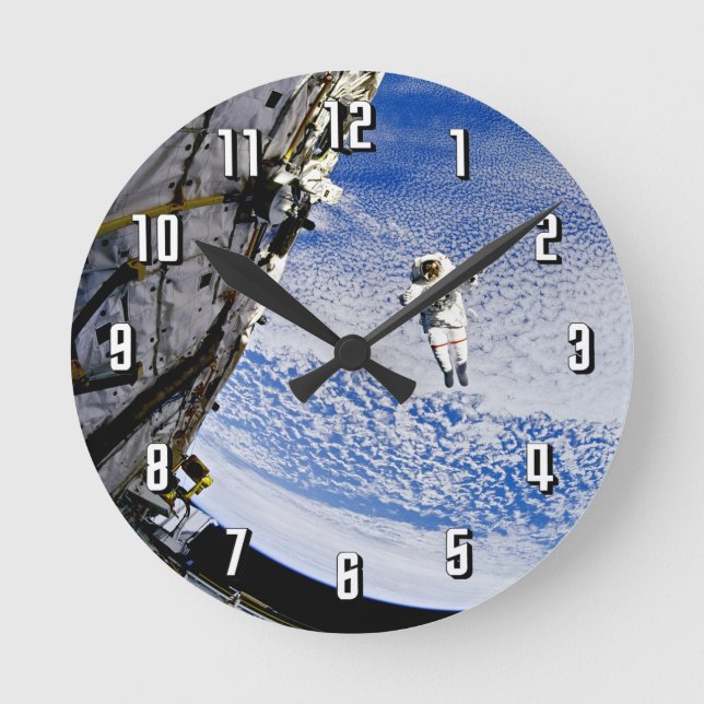 Astronaut Spacewalk Round Clock (Front)