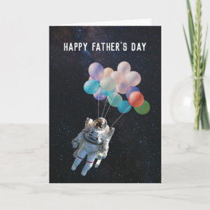 Astronaut Stars & Space Balloons Father's Day Card