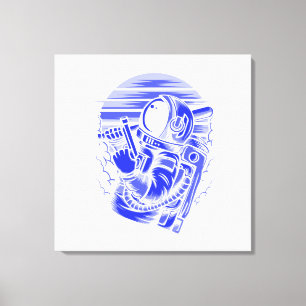 Astronaut Status Stretched Canvas Print