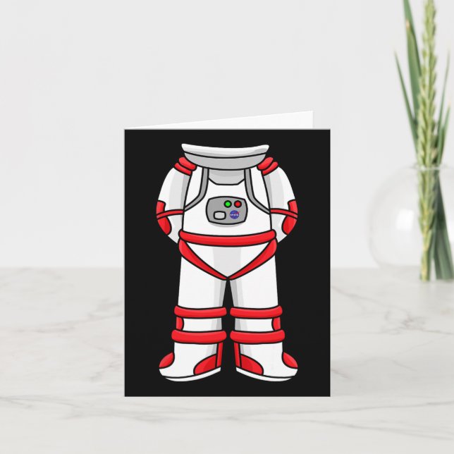 Astronaut Suit Head Cool Space Rocketman Halloween Card (Front)