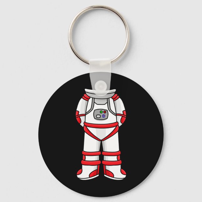 Astronaut Suit Head Cool Space Rocketman Halloween Key Ring (Front)