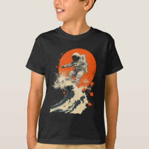 Astronaut Surfing Cosmic Ocean Wave Space Rider T-Shirt