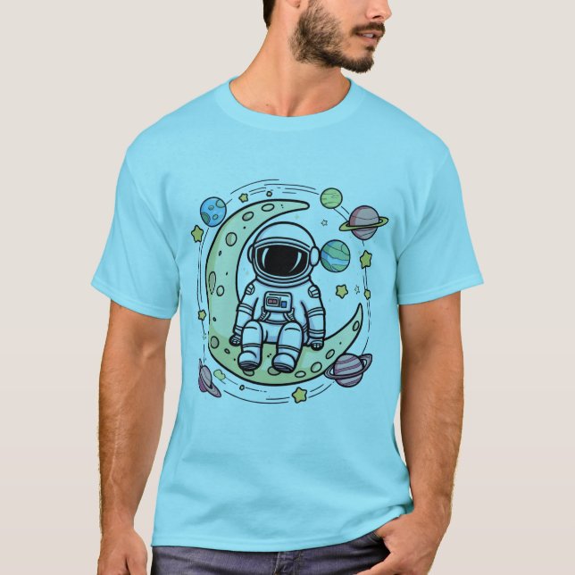 Astronaut T-Shirt: Relaxing on the Moon T-Shirt (Front)