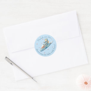 Astronaut Teddy Bear Baby Shower Thank You Classic Round Sticker