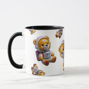 Astronaut Teddy Black Mug