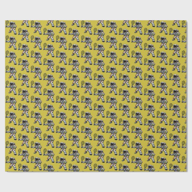 Astronaut Tennis Wrapping Paper (Flat)