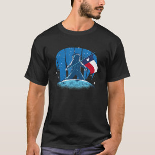 Astronaut Texan Flag Moon Landing Patriotic Texas T-Shirt