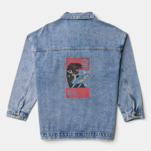 Astronaut Theme Space Man On A Whale Denim Jacket